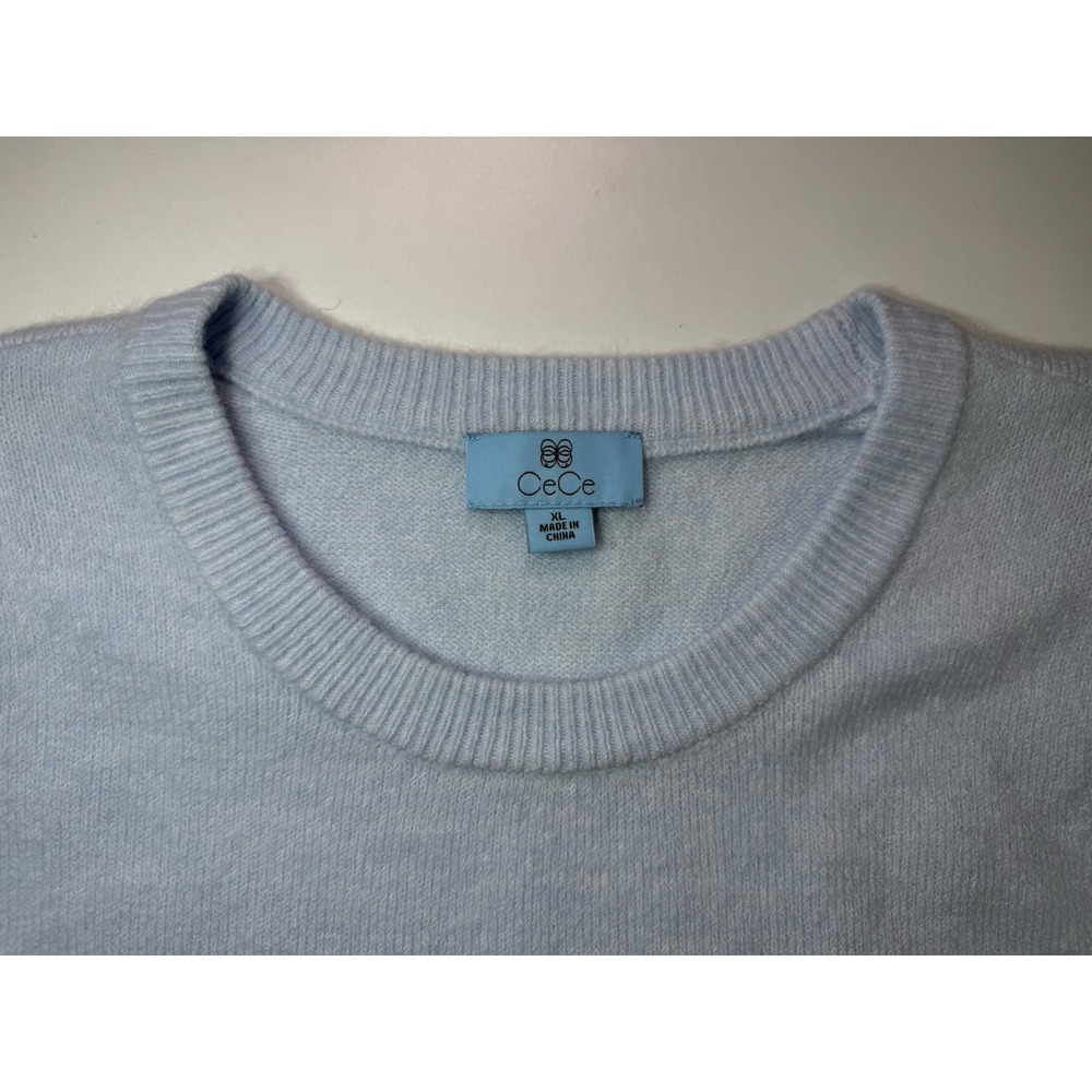 CeCe Womens Blue Puff Long Sleeve Crew Neck Sweater Size XL Frozen‎ - Picture 4 of 9